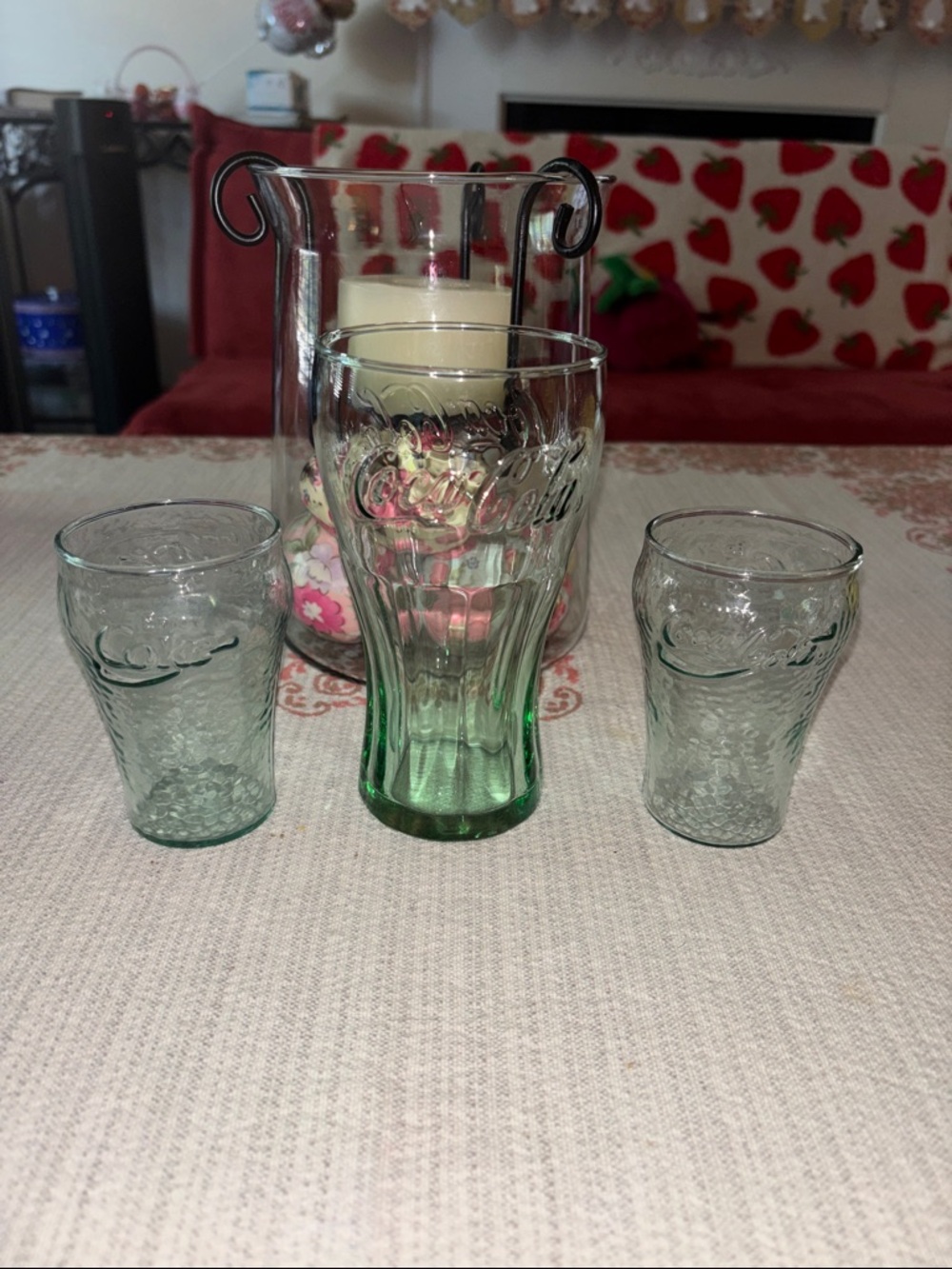 Vintage Green Coke Glass Lot!